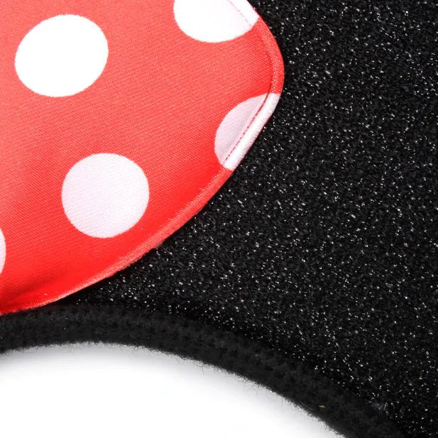 Minnie Mouse Hårbøjle - med Museører og Prikket Sløjfe