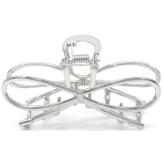 Sølv Metal-Hårklemme med Sløjfe-Design