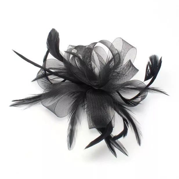 Sort Fascinator - Sløjfe & Fjer