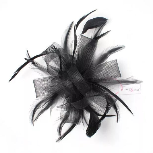 Sort Fascinator - Sløjfe & Fjer