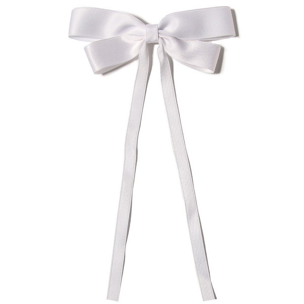 Stor Hvid Sløjfe- Hårsløjfe på Næbklemme