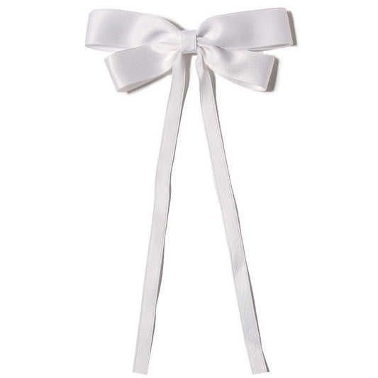 Stor Hvid Sløjfe- Hårsløjfe på Næbklemme
