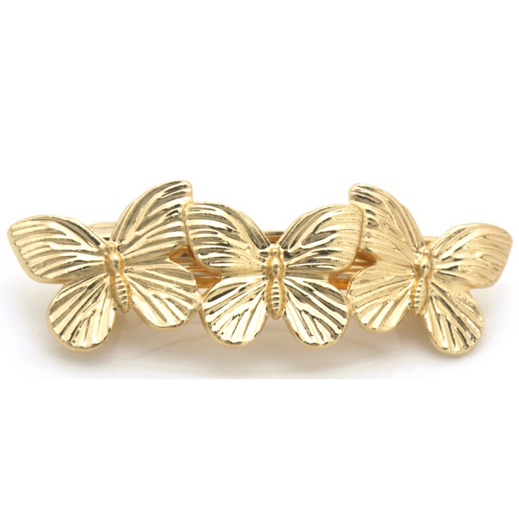 Hårspænde med Sommerfugle - i Guld 