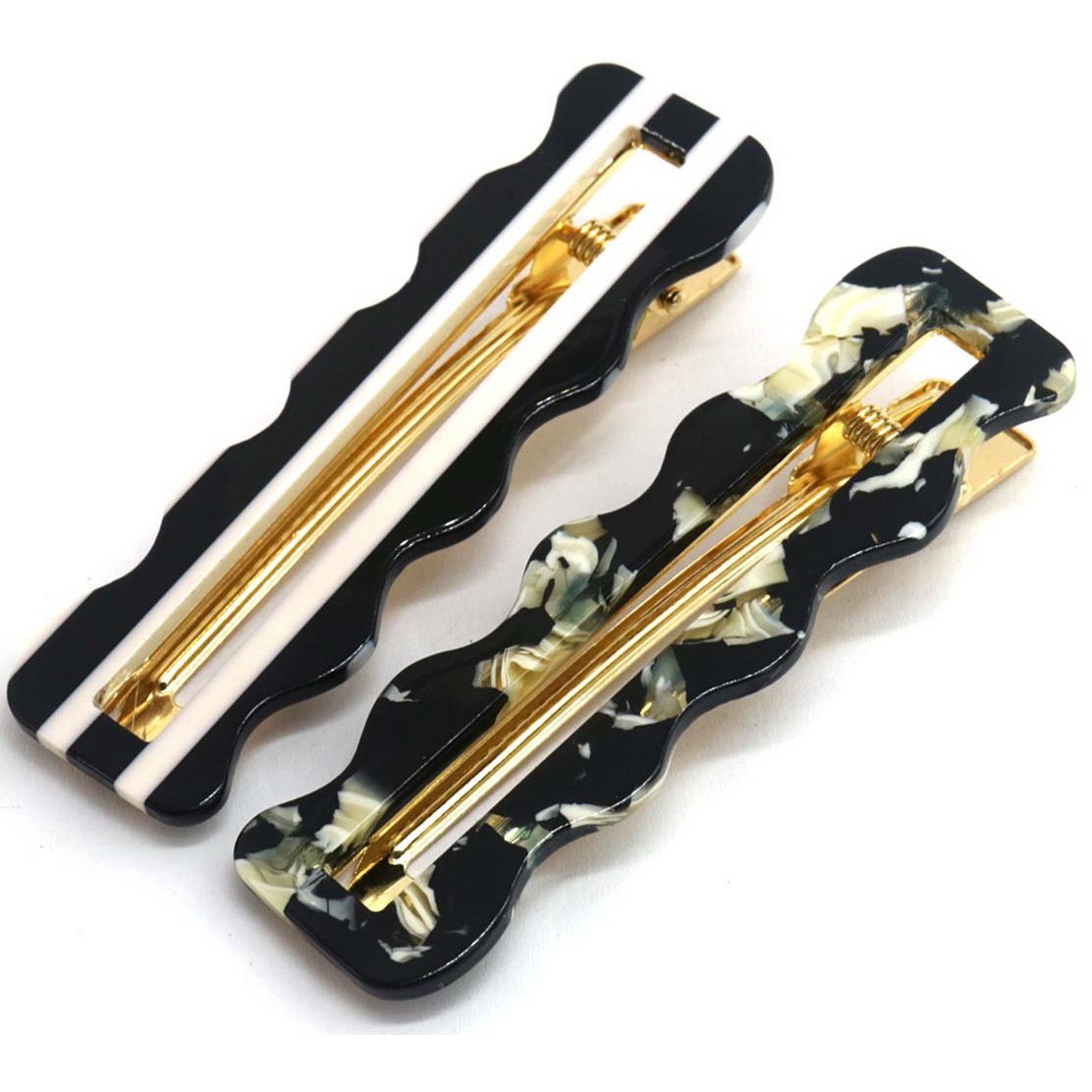 2 Store Næbklemmer - Bølget & Stribet Design