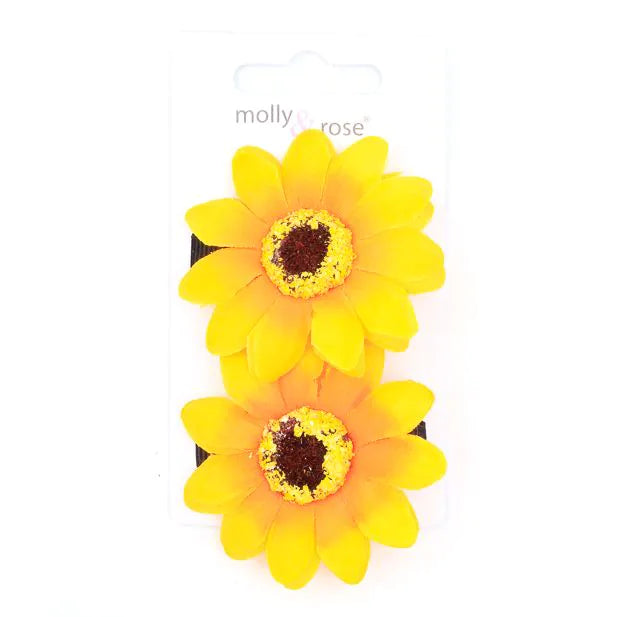 2 Hårklemmer med Gule Solsikke Blomster 