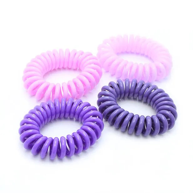 Gummi Spiral Elastikker i Lilla Farver