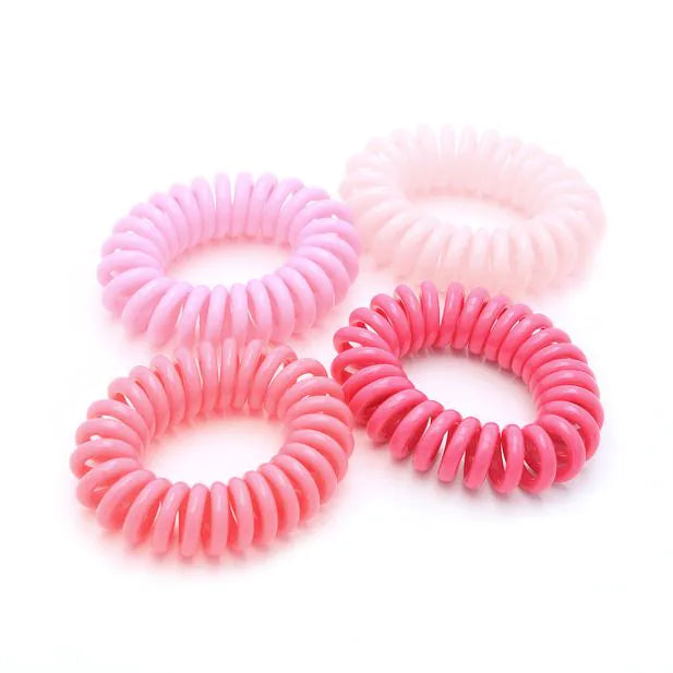 Gummi Spiral Elastikker i Lyserøde Farver 