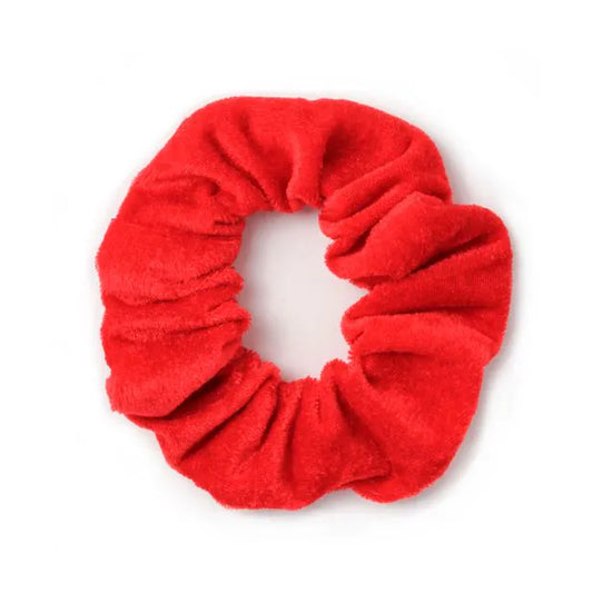Stor Rød Velour Scrunchie Hårelastik 