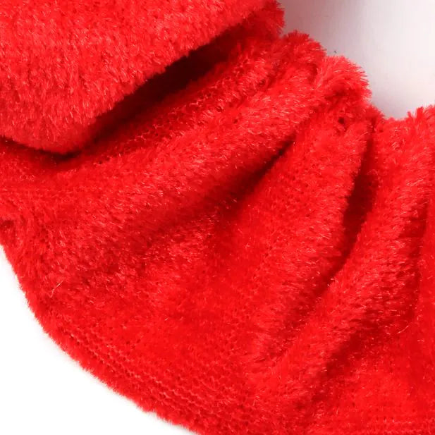 Stor Rød Velour Scrunchie Hårelastik 