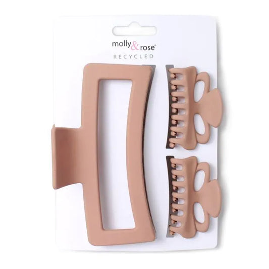 3 Stk Hårklemmer i Beige Farve