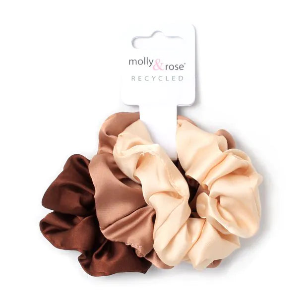 Sæt med 3 Scrunchies i Brune Farver 