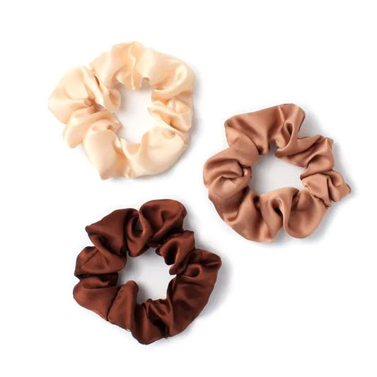 Sæt med 3 Scrunchies i Brune Farver 