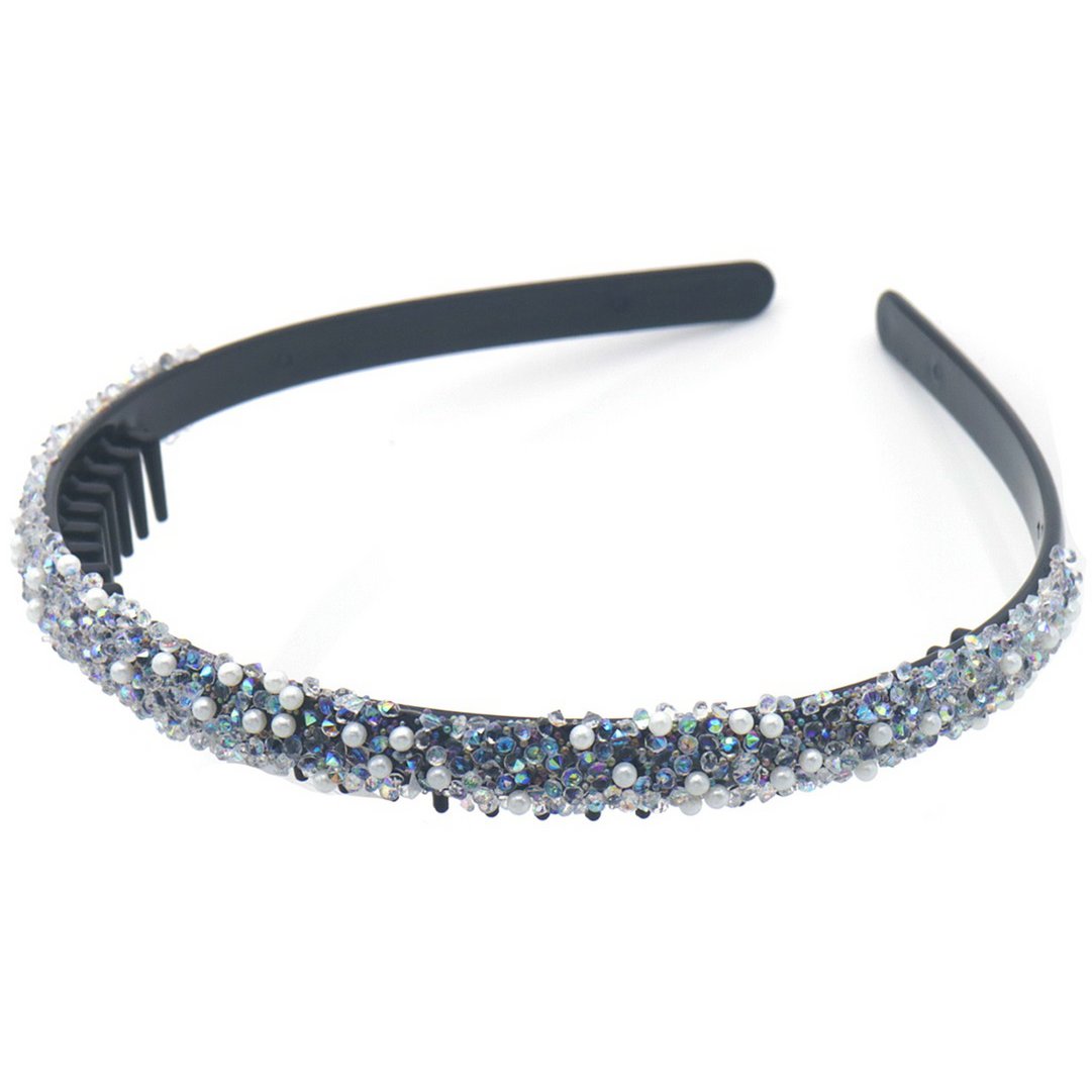 Hårbøjle med Sølv Perler & Indre Kam