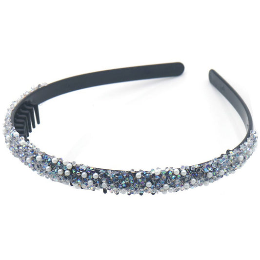 Hårbøjle med Sølv Perler & Indre Kam