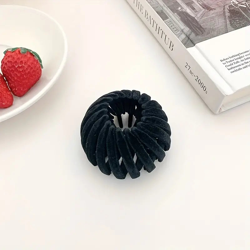 Hair Clip for Bun &amp; Ponytail - in Black Velour