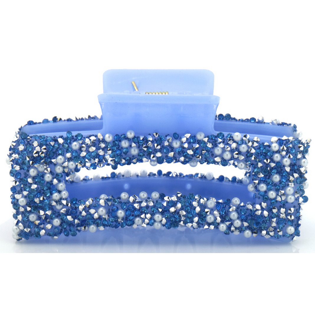 Blå Hårklemme med Glitter Perler