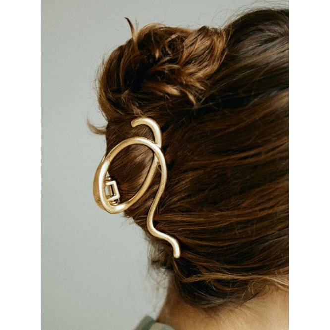 Gylden Metal-Hårklemme med Snoet Design