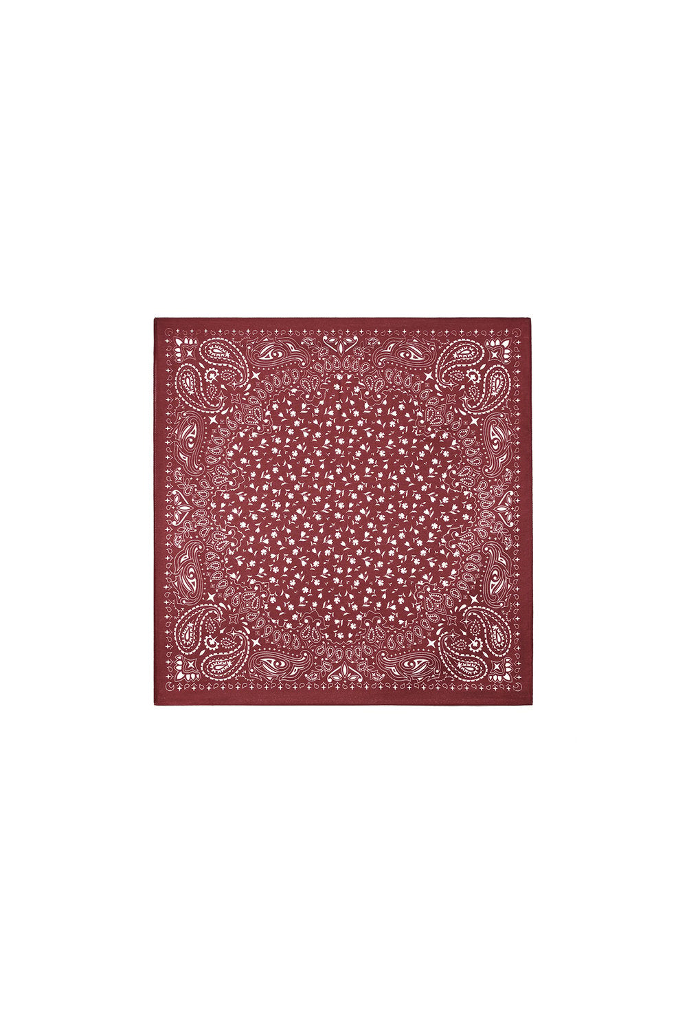Bordeaux Tørklæde med Hvid Mønsterprint
