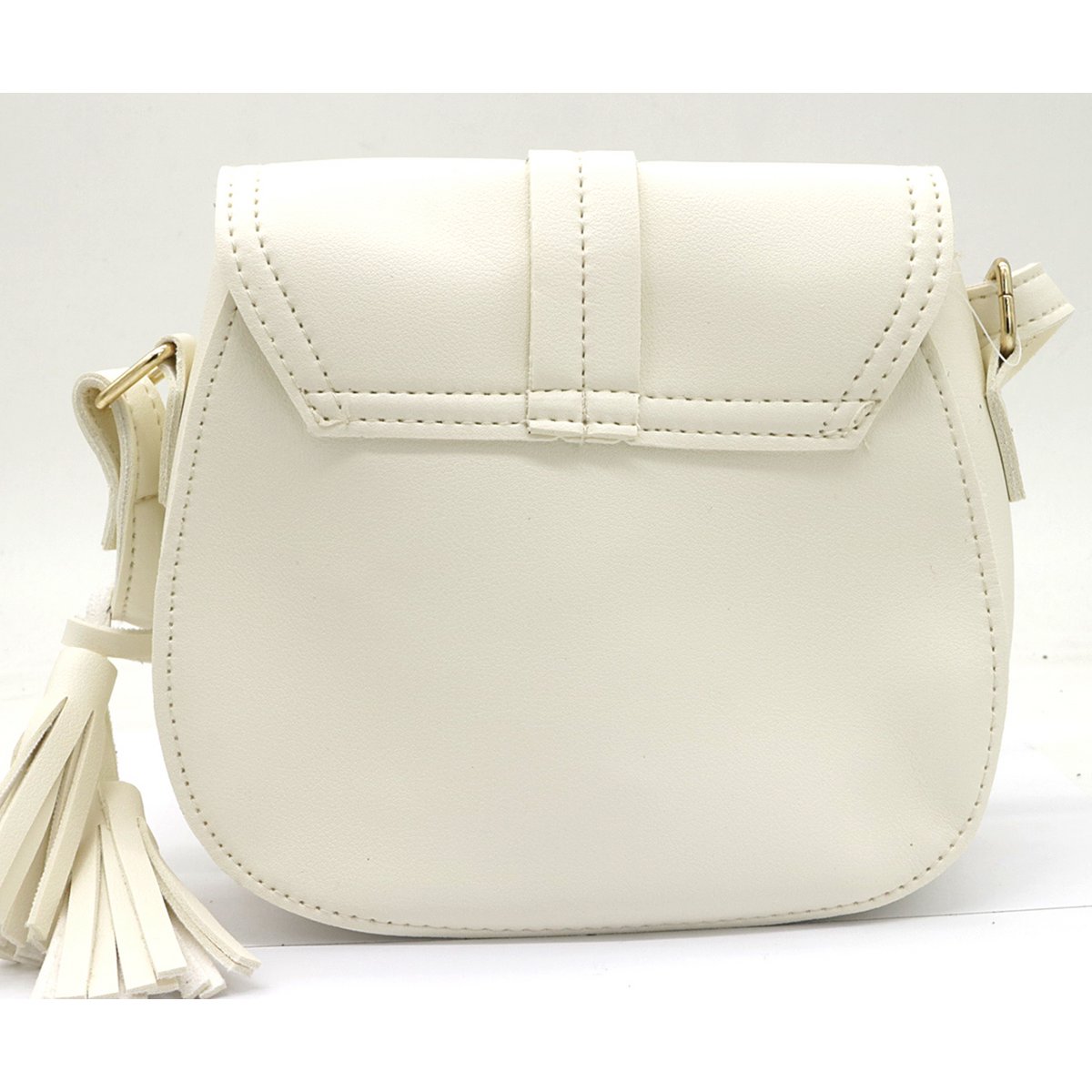 Skuldertaske med Tassel - i Cremet Hvid