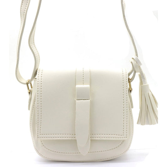 Skuldertaske med Tassel - i Cremet Hvid
