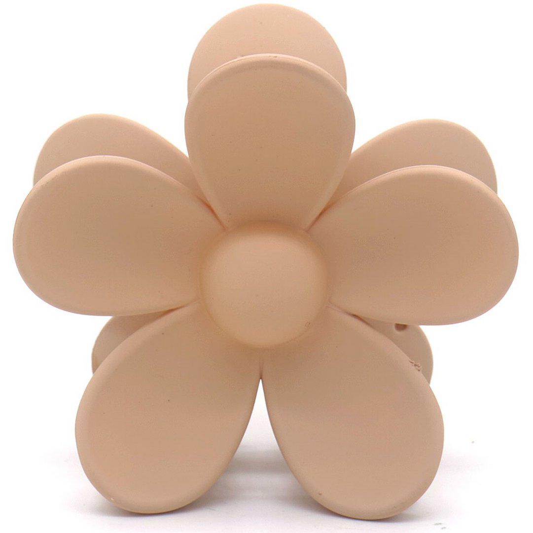 Hårklemme i Blomster-Design - i Beige