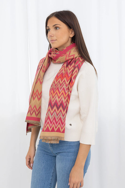 Large Scarf - Woven Pattern in Beautiful Colors