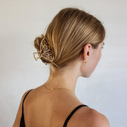 Gylden Sommerfugle Hårklemme