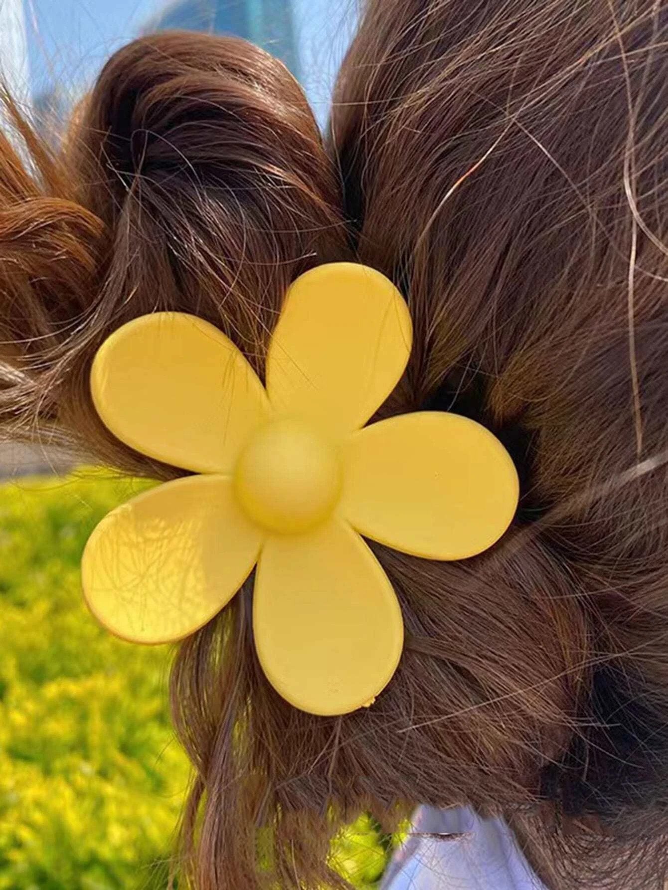 Hårklemme i Blomster-Design - i Gul - SofiaGaver.dk