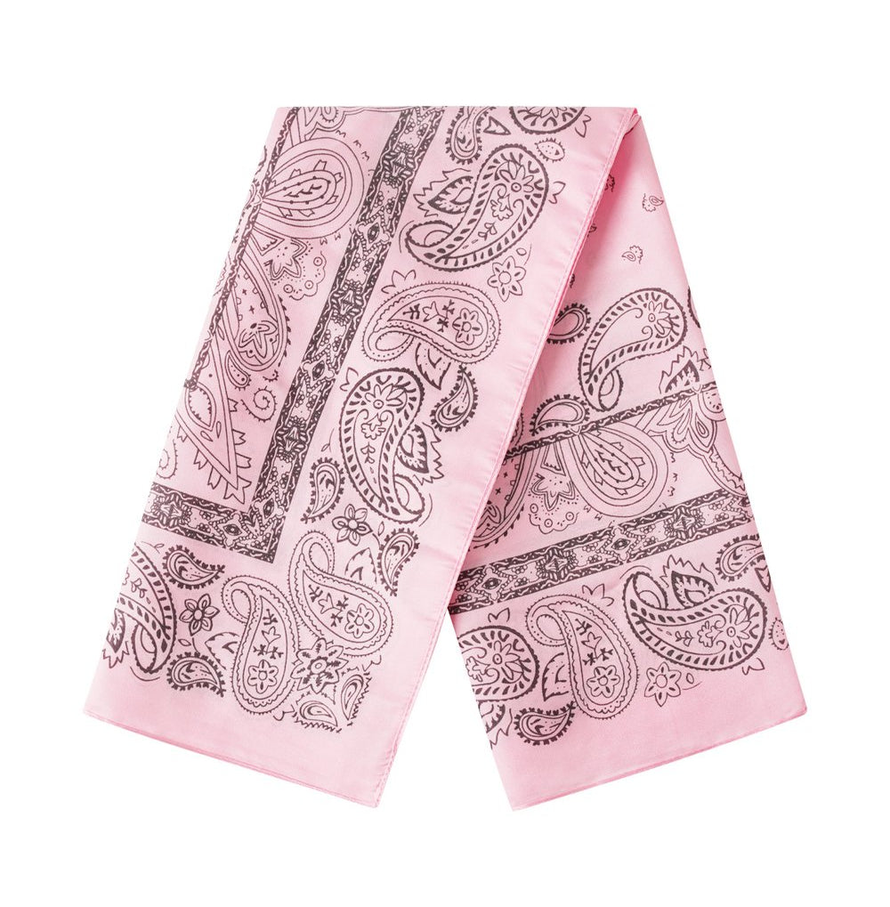 Lyserødt Tørklæde med Sort Mønsterprint 