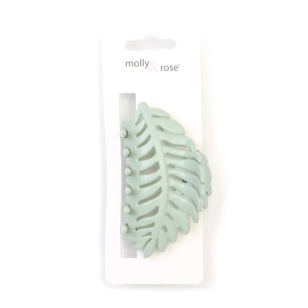 Hair Clip in Leaf Design - in Light Green