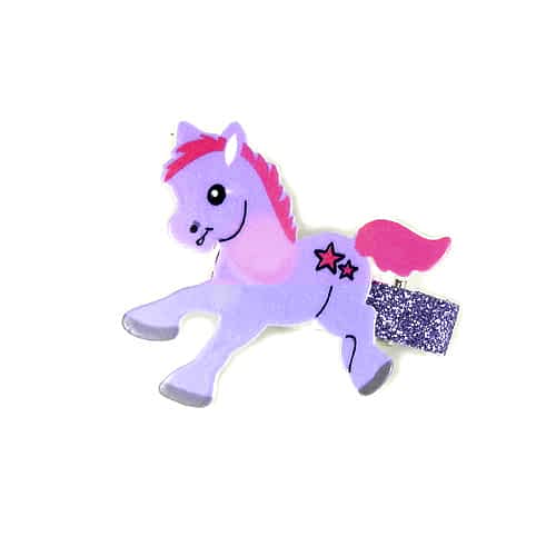 Hårklemme med Sød Pony - i Lilla