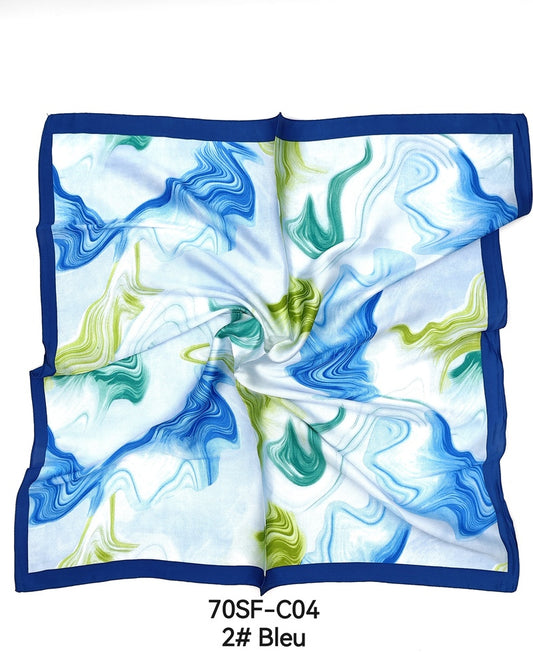 Tørklæde med Print i Friske Blå & Grønne Farver