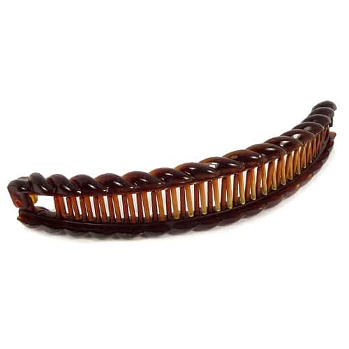 Long Banana Hair Clip - in Brown