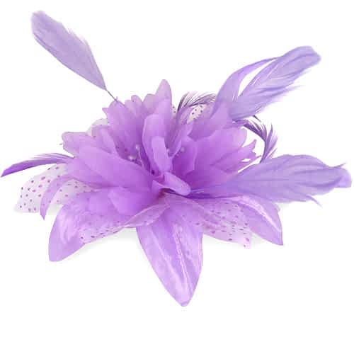 Lys Lilla Hårblomst med Fjer - SofiaGaver.dk