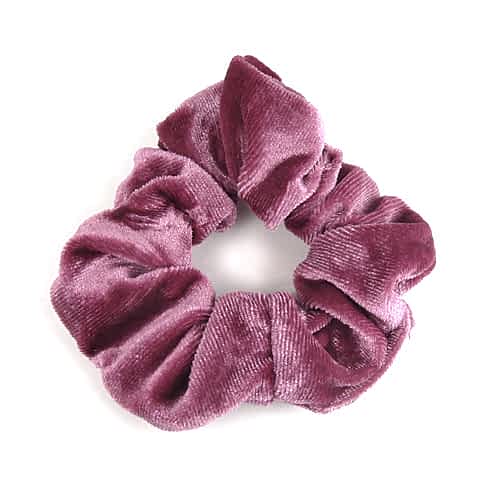 Stor Scrunchie Hårelastik i Blødt Velour - i Rosa - SofiaGaver.dk