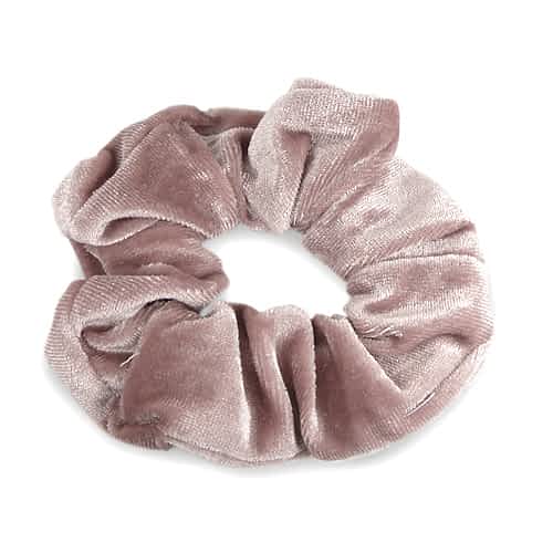 Stor Scrunchie Hårelastik i Blødt Velour - i Gammel-Rosa - SofiaGaver.dk