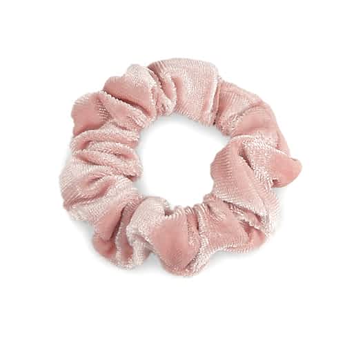 Scrunchie Hårelastik i Blødt Velour - i Lys Rosa - SofiaGaver.dk