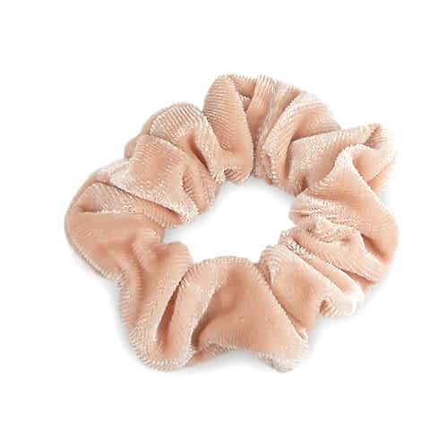 Scrunchie Hårelastik i Blødt Velour - i Lys Fersken - SofiaGaver.dk