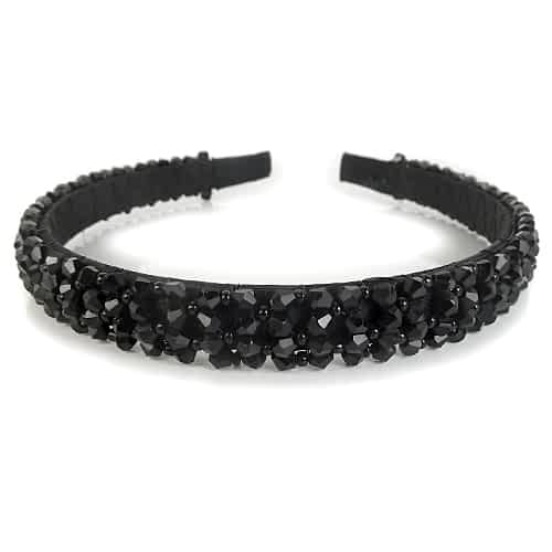 Hårbøjle med Glansfulde Perler - i Sort