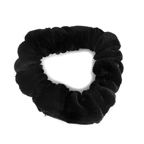 Scrunchie Hårelastik i Blødt Velour - i Sort - SofiaGaver.dk