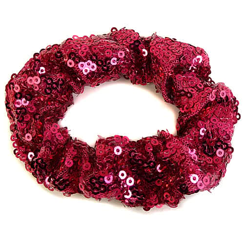 Lille Pink Scrunchie med Glansfulde Pailletter - SofiaGaver.dk