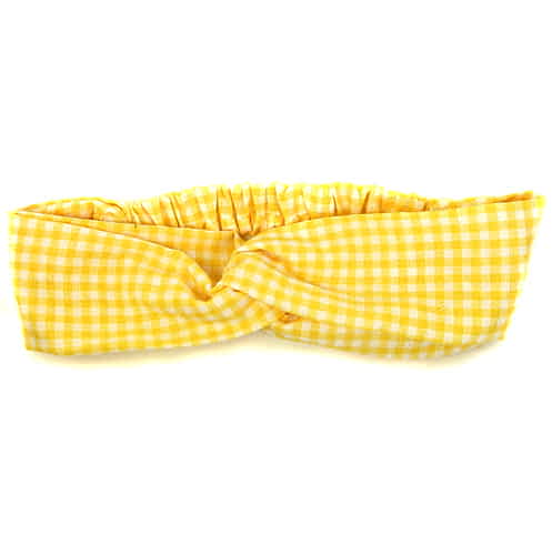 Hårbånd med Snoning - Gingham Ternet - i Gul