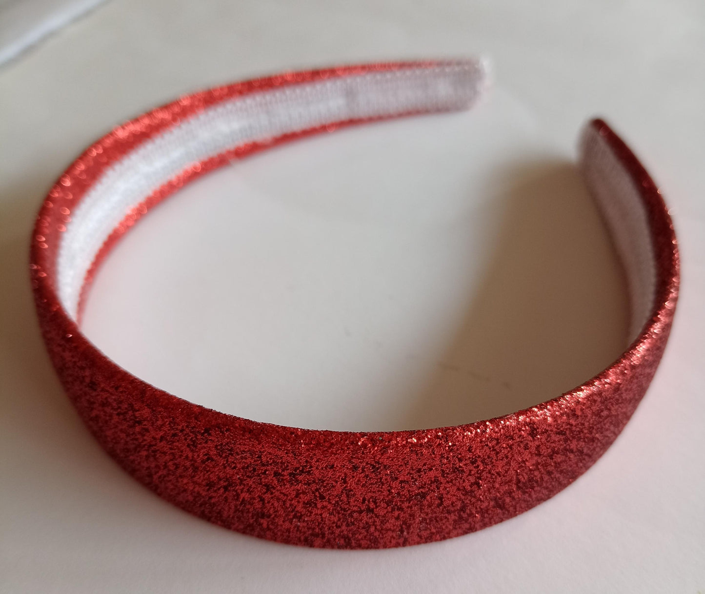 Wide Hairband with Red Glitter