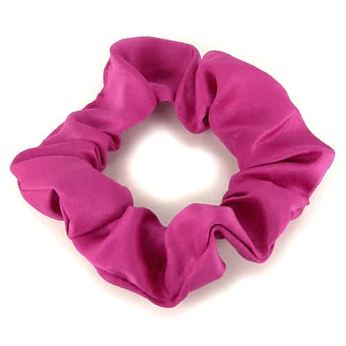 Scrunchie Hårelastik i Pink Satin - TILBUD - SofiaGaver.dk