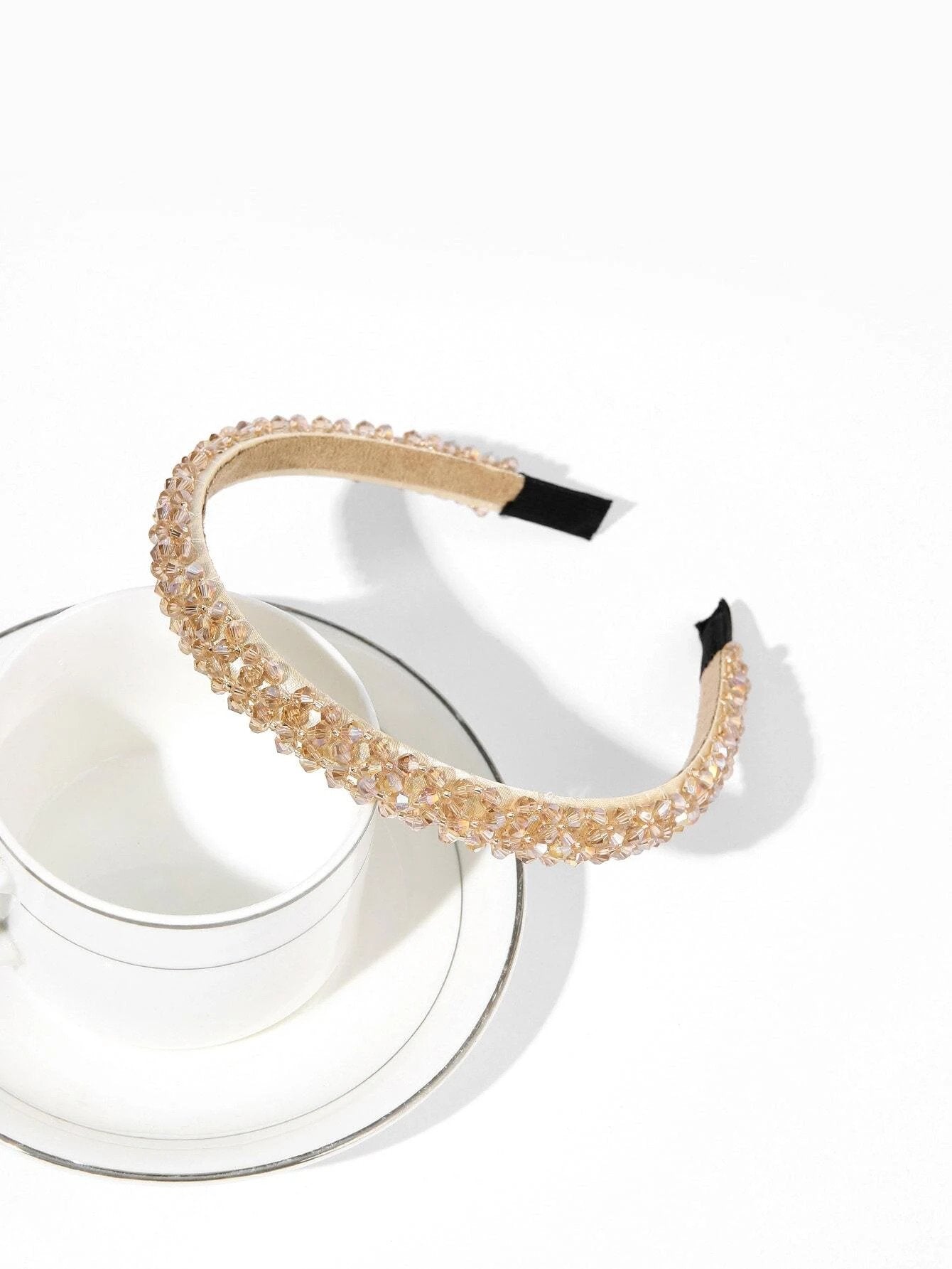 Hairband with Shiny Pearls - in Golden