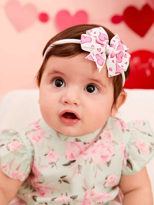 3 stk Baby Hårbånd med Sløjfer & Hjerter - SofiaGaver.dk