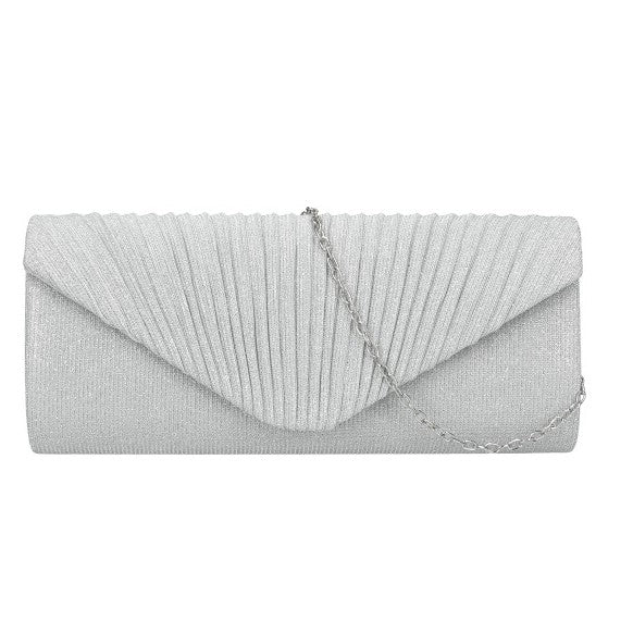 Beautiful Clutch Bag - in Silver with Glitter