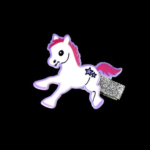 Hårklemme med Sød Pony - i Hvid